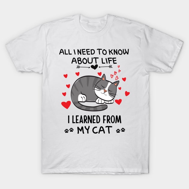 All I Need To Know About Life I Learned From My Cat T-Shirt by Prossori